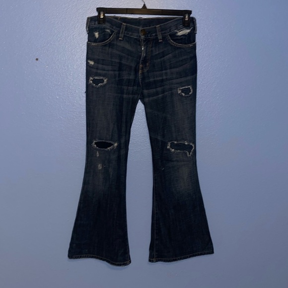 Current Elliott Flare Jeans Size 31 Distressed Patches. D - Picture 1 of 6